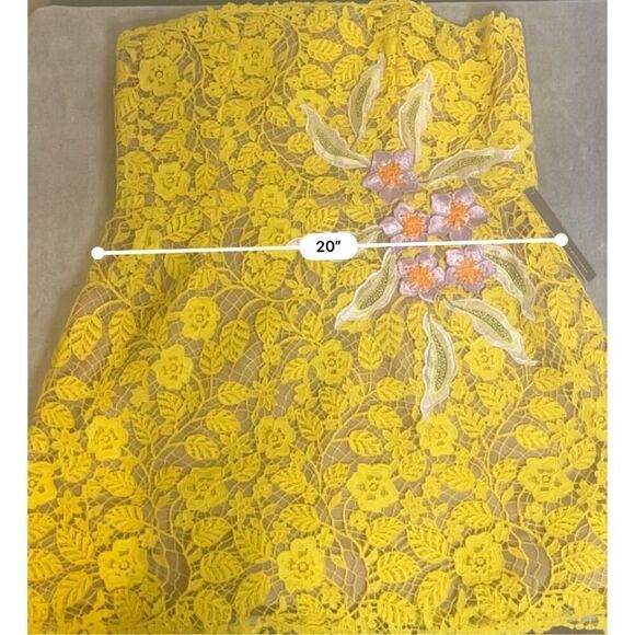 Helsi Elena Strapless 3D Floral Structured Lace Mini Dress XL - Picture 10 of 12